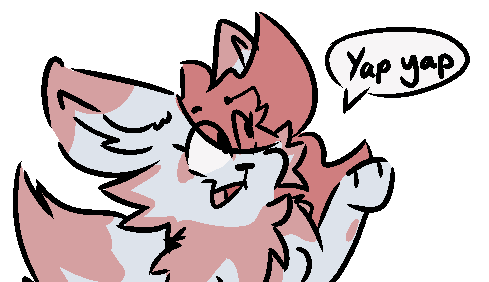 My fursona, Olive, hitting a representation of the website with a hammer